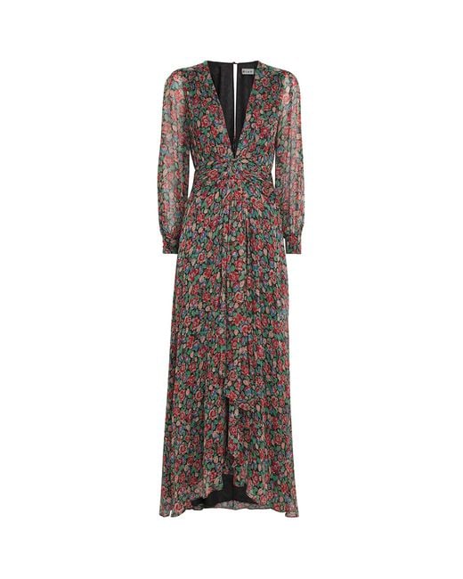 Rixo Brown Floral Jeannie Maxi Dress