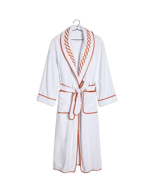 Pratesi White Cotton Treccia Bathrobe