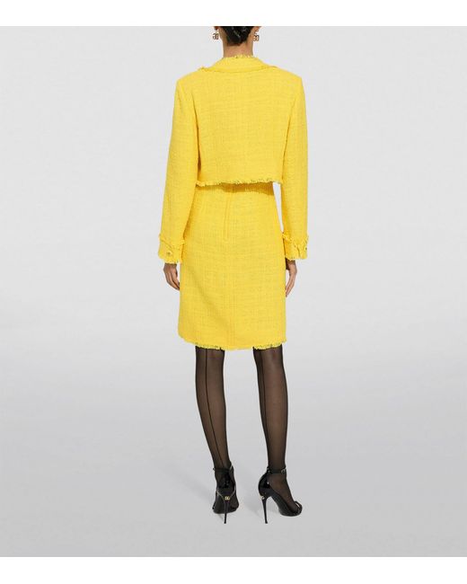 Dolce & Gabbana Yellow Tweed Cropped Jacket