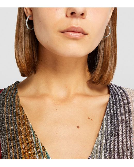Anita Ko White And Diamond Luna Hoop Earrings