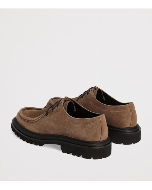 Dolce & Gabbana Brown Calfskin Suede Derby Shoes for men