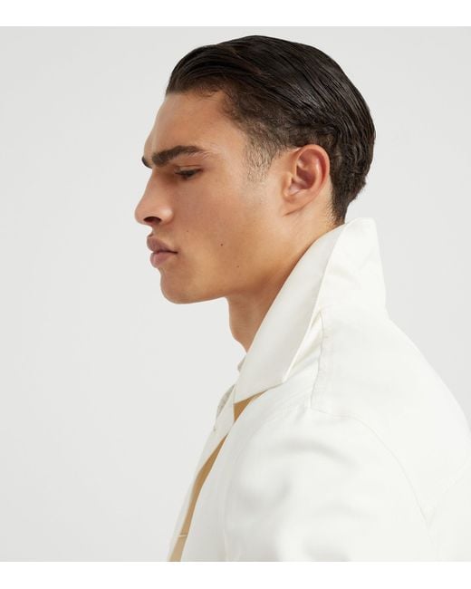 Brunello Cucinelli White Silk Twill Jacket for men
