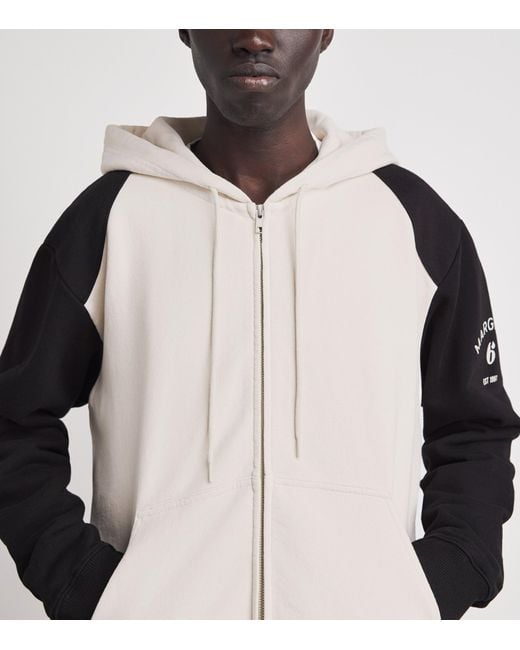 MM6 by Maison Margiela Multicolor Cotton Two-Tone Zip-Up Hoodie for men