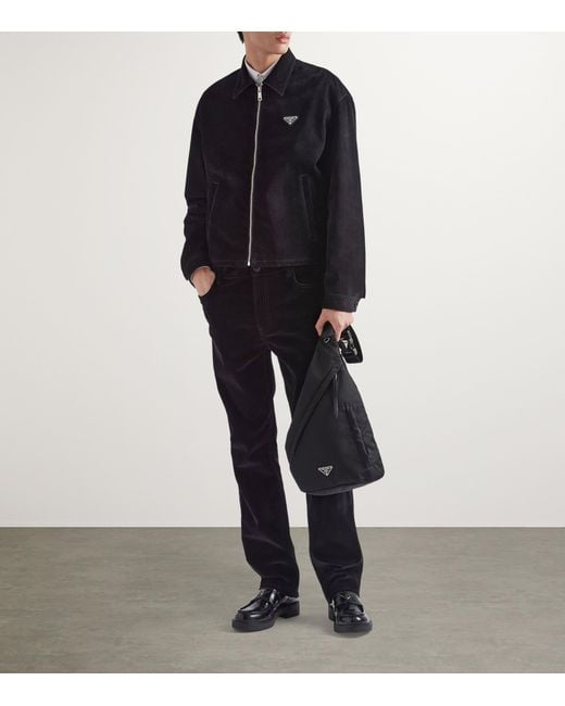 Prada Black Re-Nylon And Leather Backpack for men