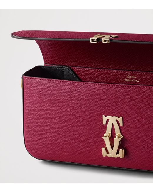 Cartier Red Leather C De East-West Shoulder Bag