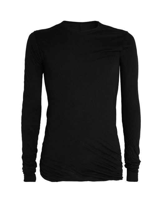 Rick Owens Black Double Layer T-shirt for men