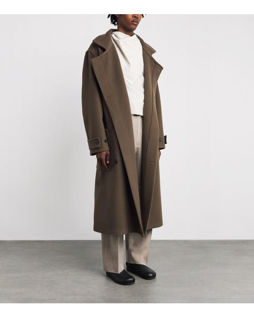 Lemaire Brown Wool Overcoat for men