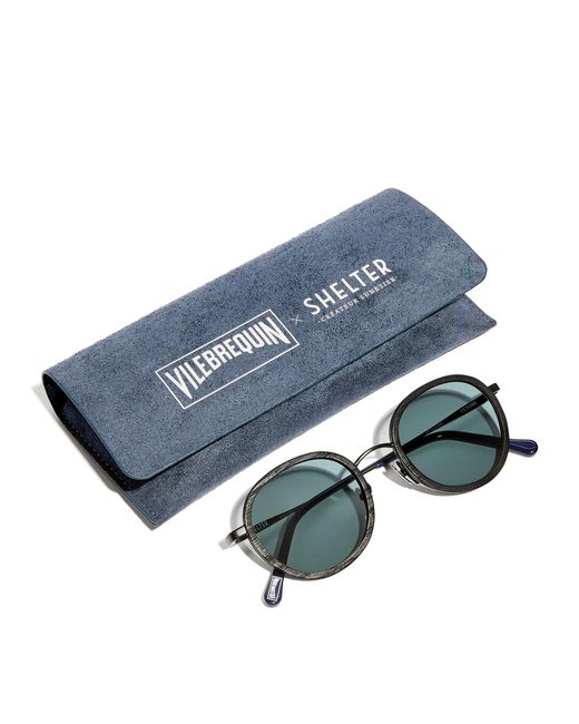 Vilebrequin Black Victoire Round Sunglasses for men