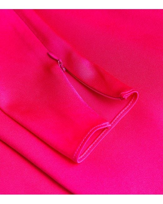 Alex Perry Pink Satin Crepe Portrait Midi Dress