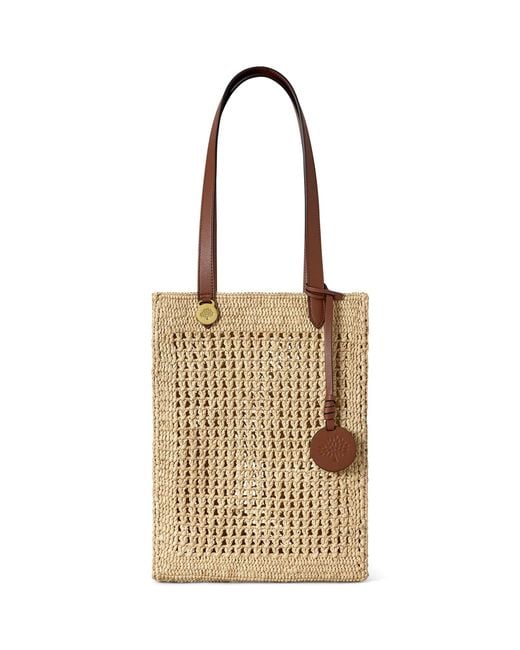 Mulberry Metallic Small Raffia Crochet Tote Bag