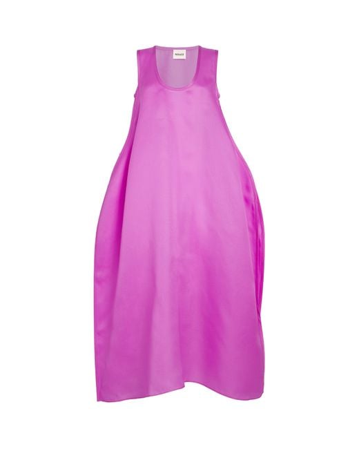 Khaite Pink Silk Coli Midi Dress