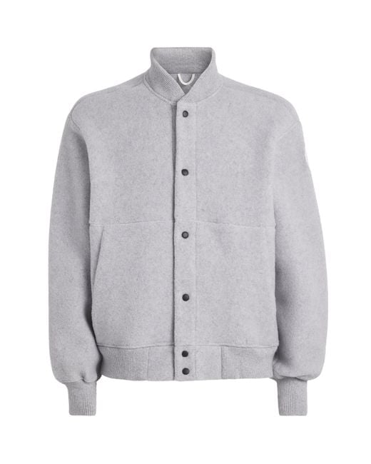 Canada Goose Gray Wool-Blend Hudson Bomber Jacket for men