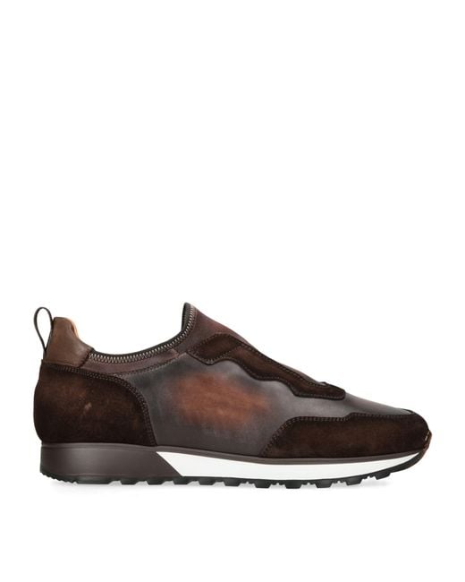 Magnanni Shoes Brown Leather Murgon Mica Sneakers for men