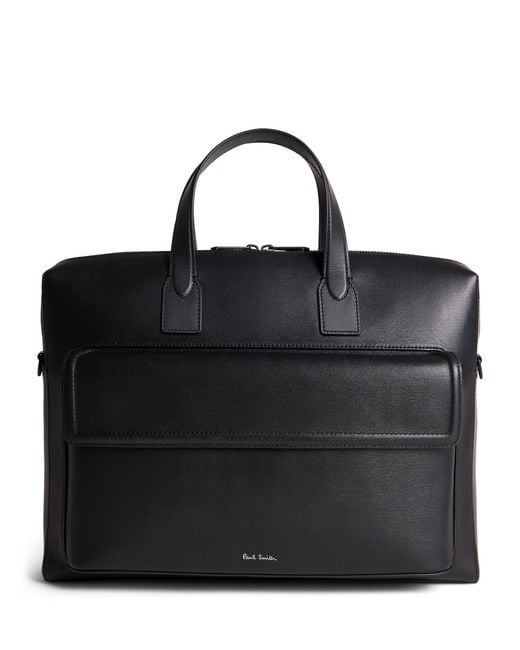 Paul Smith Black Leather Folio Bag for men