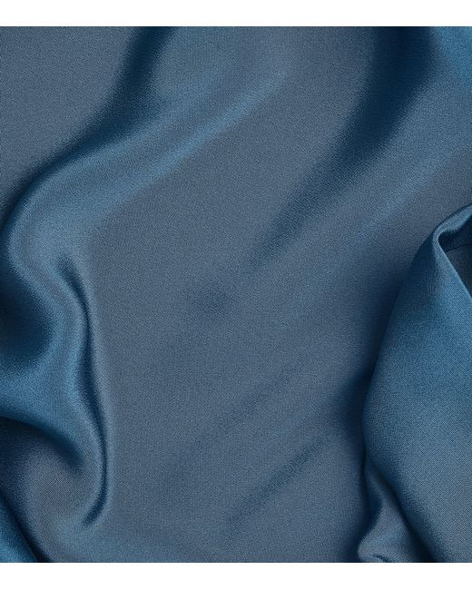 Eskandar Blue Silk A-line Midi Dress
