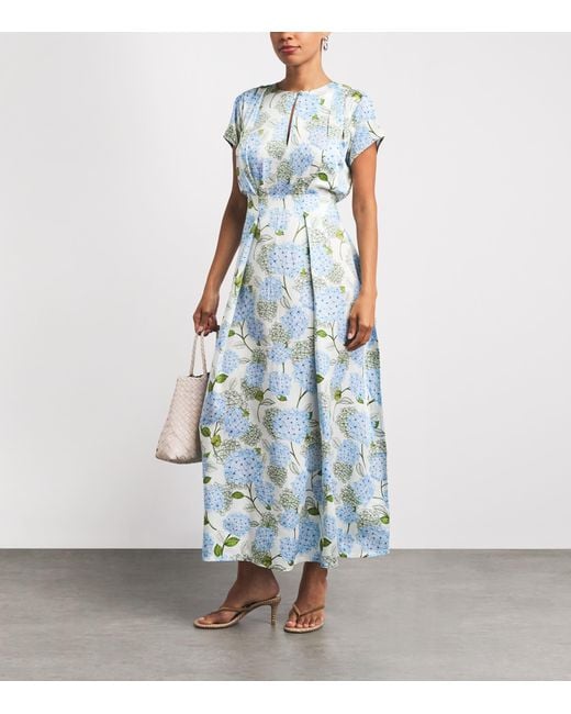 VERANDAH Blue Hydrangea Maxi Dress