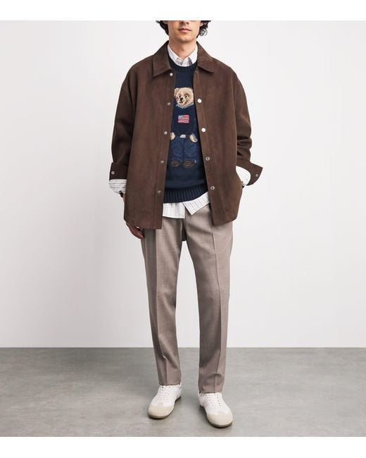 Polo Ralph Lauren Blue Cotton-Linen Polo Bear Sweater for men