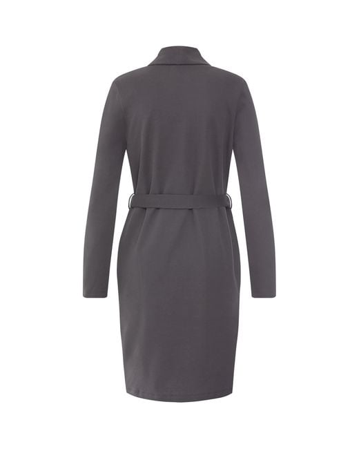 Hanro Gray Cotton-Blend Robe