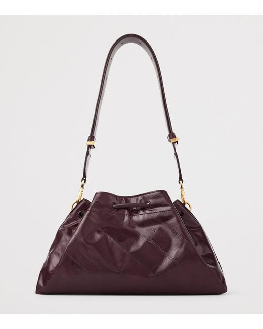 Jimmy Choo Purple Leather Bon Bon Shoulder Bag