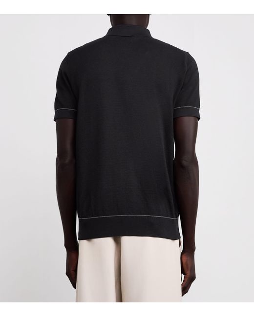 Brioni Black Sea Island Cotton Polo Shirt for men