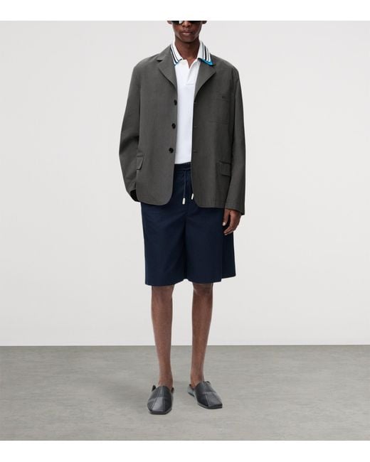 Loewe Blue Cotton Drawstring Shorts for men