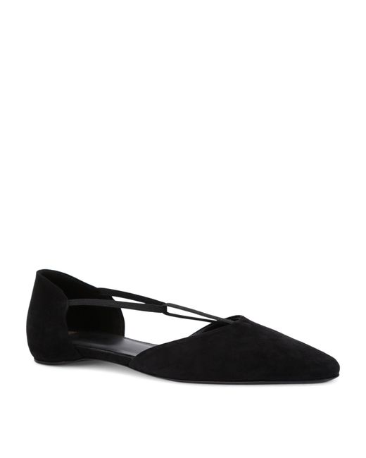 Totême  Black Leather T-strap Ballet Flats
