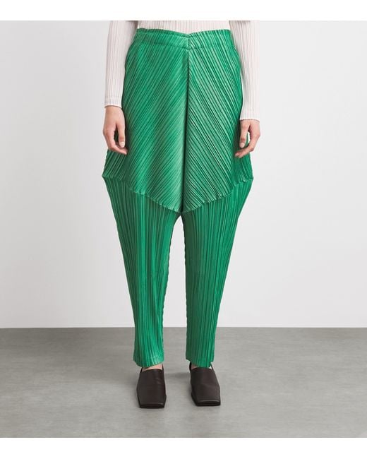 Pleats Please Issey Miyake Green Thicker Bottoms 2 Trousers