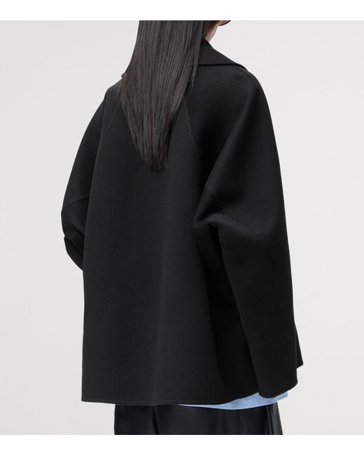 Loewe Black Wool Double-Breasted Short Coat