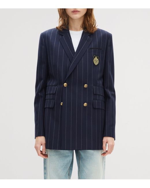 The Kooples Blue Stripe Double-Breasted Blazer
