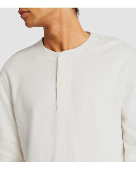 Polo Ralph Lauren White Cotton Henley V-neck T-shirt for men