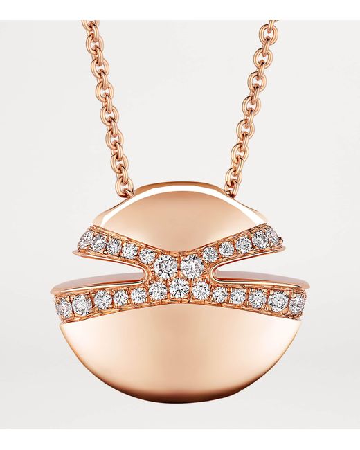 BVLGARI Metallic And Diamond Cabochon Necklace