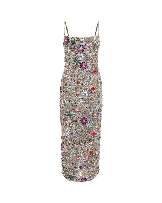 Rachel Gilbert White Sequinned Kori Dress