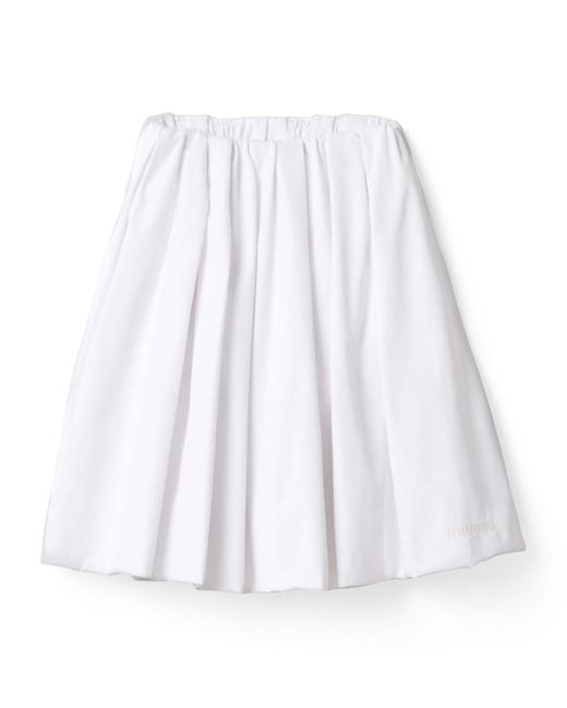 Miu Miu White Cotton Poplin Midi Skirt