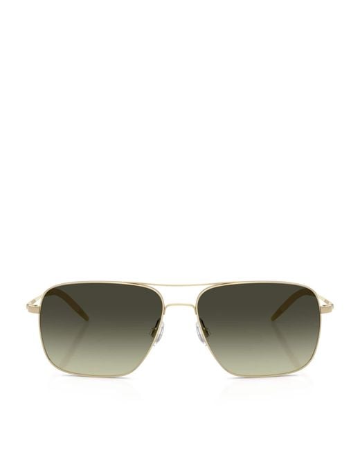 Oliver Peoples Green Clifton Rectangle Sunglasses for men