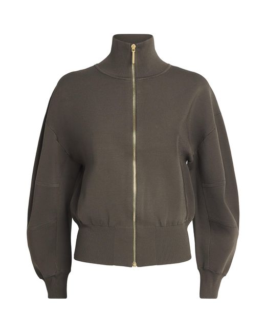 Joseph Gray Milano-Knit Sable Bomber Jacket