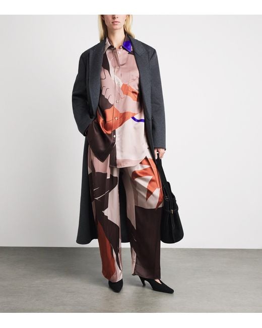 Victoria Beckham Pink Abstract Earth Print Remi Shirt