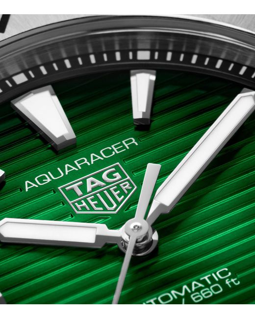 Tag Heuer Green Stainless Steel Aquaracer Watch 43mm for men