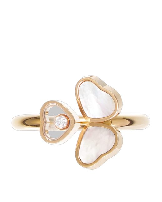 Chopard Pink And Diamond Happy Hearts Ring