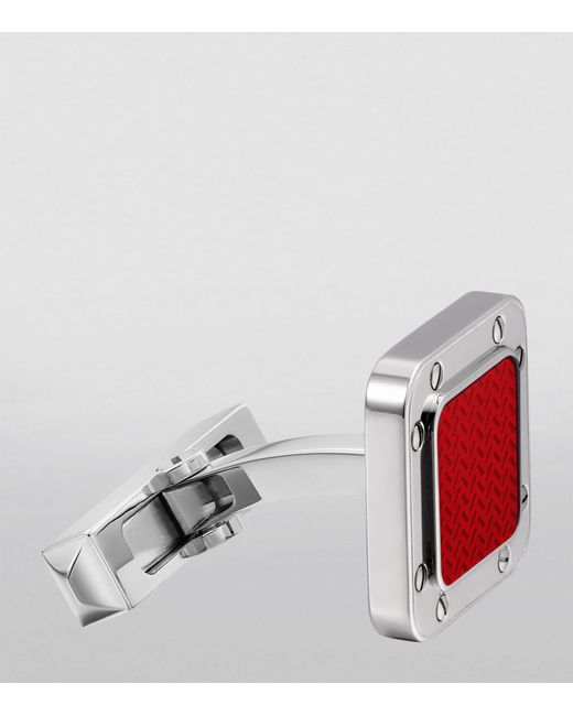 Cartier Red Sterling Silver Santos De Cufflinks for men