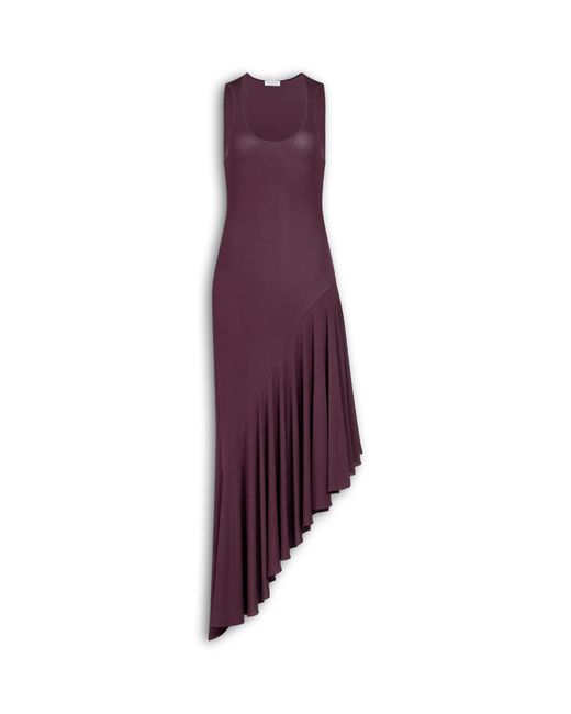 Alaïa Purple Jersey Asymmetric Midi Dress
