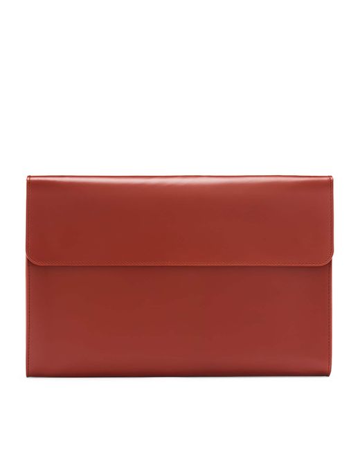 Swaine Red Leather Eton Document Holder for men