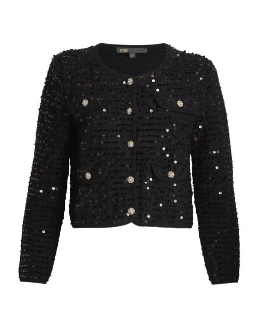 Maje Black Sequinned Cardigan