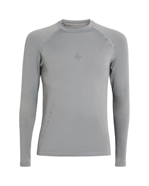 REPRESENT 247 Gray Long-Sleeve Seamless Uprising T-Shirt for men