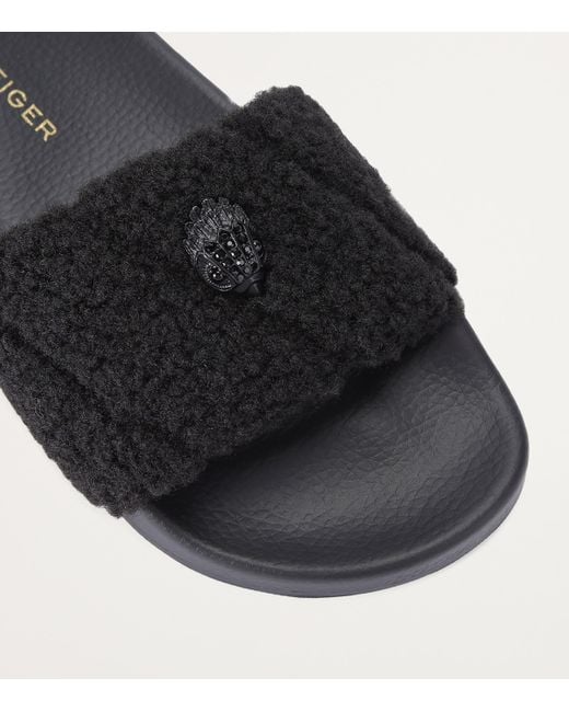 Kurt Geiger Black Meena Teddy Slides