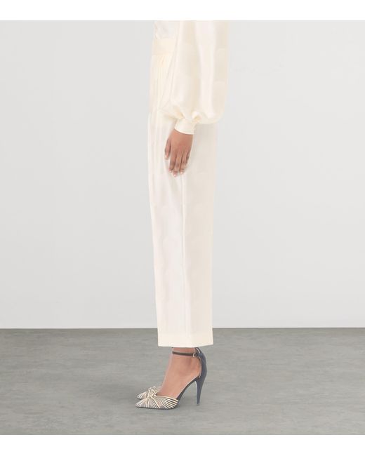 Valentino White Silk Trousers