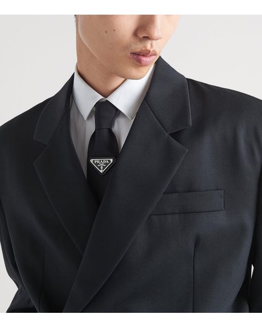 Prada White Re-Nylon Triangle Tie for men