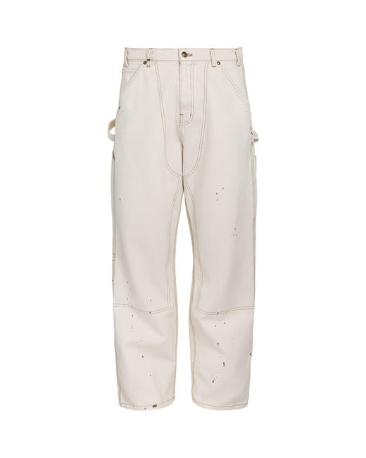 CHERRY LA Gray Cotton Paint Splatter Carpenter Trousers for men