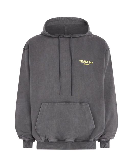 REPRESENT 247 Gray Oversized Team 247 Hoodie for men