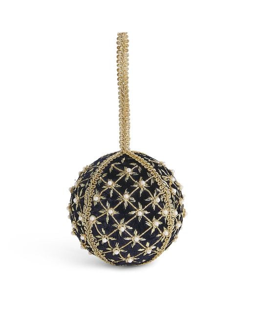 Harrods Metallic Velvet Beaded Star Bauble