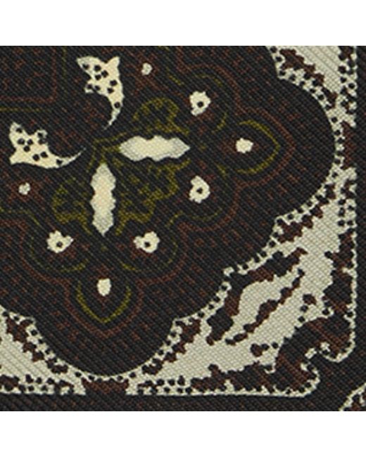 Dunhill Black Mulberry Silk Paisley Pocket Square for men